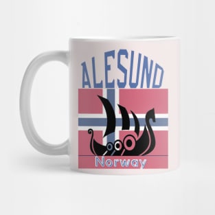 Alesund, Norway white text,mugs,t-shirts,stickers,totes, Mug